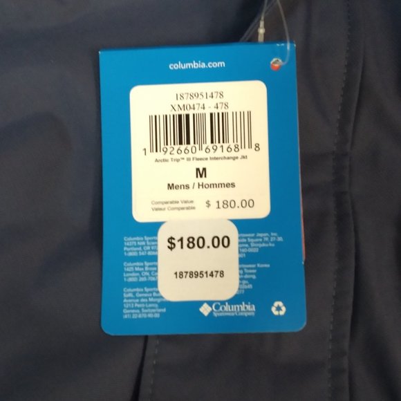 🆕 Columbia Men's Arctic Trip III Fleece Interchange Jacket, MD - Dark Mountain - Picture 5 of 9